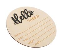 MUELODSIC Annonce de Naissance Bébé Panneau Rond en Bois Naturel, Accessoire Photo -né, Décoration Chambre Naissance, Panneau Prénom Bébé Personnalisable, Format L4