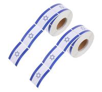 MUELODSIC Autocollants Drapeau D’Israël 1000 Pcs 50X30 MM Rouleaux Adhésifs pour Scrapbooking Décoration Bouteilles Valises Agendas et Fêtes Israéliennes