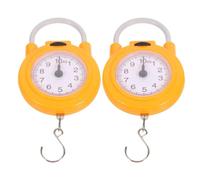 MUELODSIC Balance à Ressort Portable Jaune avec Crochet, Légère et Compacte, Dynamomètre Mécanique Multifonction pour Pêche, la Cuisine et Voyage, 1 Paire de Balances Suspendues Précises