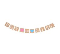 MUELODSIC Bannière de Révélation du Bébé Garçon ou Fille en Papier Kraft, Guirlande Neutre pour Fête Prénatale et Shower, Décoration Solide et Réutilisable pour Anniversaire Bébé, 1 Pièce