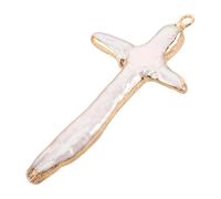 MUELODSIC Baroque Cross Pearl Charm Pendant Irregular Natural Pearl For DIY Bracelet Necklace Earring Jewelry Making Accessory With Edge