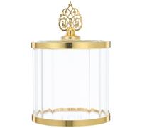 MUELODSIC Bocal Décoratif en Cristal Portable avec Couvercle Hermétique, Design Créatif et Élégant pour Rangement de Cure-Dents et Biscuits, pour Bureau et Voyage