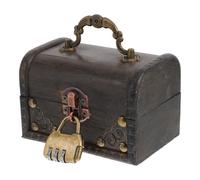 MUELODSIC Boîte à Bijoux Rustique en Bois avec Couvercle et Serrure Métal | Boite Cadenassable, Style Vintage Antique, Accessoire Décoratif Portable, pour Jeu D’évasion et Extérieur