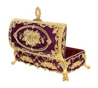 MUELODSIC Boîte à Bijoux Vintage Alliage Métallique Coffret Rétro Élégant avec Intérieur Protecteur Rangement Précieux pour Femmes Décoration Européenne Sophistiquée