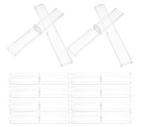 MUELODSIC Boîte à Crayons Transparente 50 Pièces Rectangulaire 15,7 X 2,5 X 2,5 Cm en Plastique Solide Étui de Rangement pour Fournitures de Bureau et Stylos, Petite Trousse Polyvalente