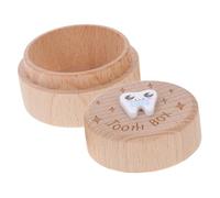 MUELODSIC Boîte à Dents de Lait Ronde pour Garçon Fille Organisateur Souvenir Dents de Lait et Cheveux Coffret Pratique pour Garçon Fille Cadeau Mémoire Denfance Rangement Sécurisé pour