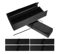 MUELODSIC Boîte à Truffes 6 Compartiments 24 X 55 X 35 CM Coffret Présent Vide Noir Mat Emballage Élégant pour Chocolats et Bonbons Boîte D’Emballage Raffinée pour Fêtes et Occasions