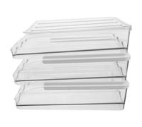 MUELODSIC Boîte de Rangement pour Œufs en Plastique Transparente à Roulettes Empilable 3 Niveaux Organiseur pour Réfrigérateur Gain de Place Système de Récupération Facile