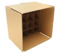 MUELODSIC Boîte en Carton Ondulé Compartimentée 345X345X105 MM 9 Compartiments 82X82X80 MM Caisse D’Emballage Multifonctionnelle pour Déménagement et Expédition Carton D’Emballage pour