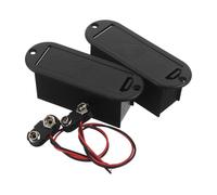 MUELODSIC Boîtier pour Pile 9v pour Micros Actifs Guitare et Basse, Lot de 2 Sets, Compartiment Léger avec Couvercle et Support Anti-vibrations, Compatible Micros de Guitare