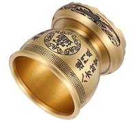 MUELODSIC Bol en Laiton avec Support 9,5 Cm Bassin au Trésor Fortune Feng Shui Bol Chantant de Prospérité et Richesse Décoration Maison et Bureau Chinois Vintage