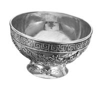 MUELODSIC Bol Tibétain Vintage Blanc de Motifs Dragon et Bol Religieux pour Offrandes et Décoration de Temple pour et Rituels Bouddhistes