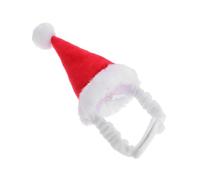 MUELODSIC Bonnet De Noël en Peluche Rouge pour Petit Animal, Bonnet Chaud Ajustable Bande Élastique, Taille Unique, Accessoire De Fête pour Hamster, Chat Et Chien