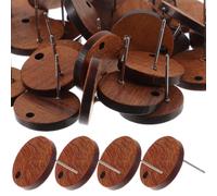 MUELODSIC Boucles d'Oreilles en Bois de Noyer 30 Tiges pour Création de Bijoux Artisanaux Surface Lisse pour Atelier Créatif et Partage Entre Amies