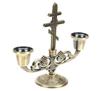 MUELODSIC Bougeoir Vintage Double Tête Décoratif pour Table Support de Bougie Européen Stable et Romantique pour Banquets et Restaurants
