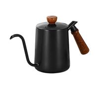 MUELODSIC Bouilloire Café Inox à Col de Cygne Précis avec Manche Bois Ergonomique Contrôle Du Débit Eau pour Thé et Café Usage Maison Bureau Camping