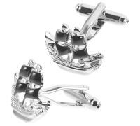 MUELODSIC Boutons de Manchette Métalliques Bateau Pirate Homme Accessoire Classique pour Chemise et Costume Cadeau Élégant pour Mariage et Fêtes