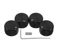 MUELODSIC Boutons de Volume Guitare 6mm en Métal Noir Moleté Lot de 4 Set de Pièces Contrôle Précis Tonalité Amplificateur et Système Audio Professionnel