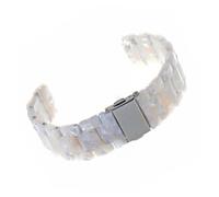 MUELODSIC Bracelet de Montre Créatif en Résine 2 Cm à Dégagement Rapide pour Montres Connectées Femmes Fleurs Blanches Réglable Élégant