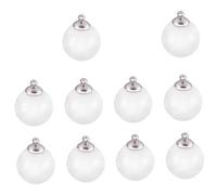MUELODSIC Breloques Boule En Verre 8 Mm Transparentes Diy, 10 Pièces Bouchon Argenté, Perles Artisanales Légères, Décoration Bijoux De Noël, Création De Bracelets Et Colliers, Présent Fait Main Hiver