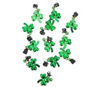 MUELODSIC Breloques Trèfle 12 Pièces en Plastique Vert Foncé, Pendentifs Légers pour Création de Bijoux Diy, Décoration Suspendue pour Fête Saint-patrick, Accessoires Artisanat Chance