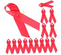 MUELODSIC Broche Ruban Rouge Sensibilisation Sida en Métal Léger 16 Cm pour Collecte de Fonds et Événements Caritatifs