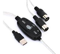 MUELODSIC Câble de Conversion Midi vers USB en Cuivre Noir Compatible Ordinateur et Instruments de Musique Électroniques pour Édition Musicale sans Délai