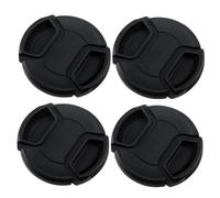 MUELODSIC Cache-Objectif à Pincement Central en Plastique Noir 55mm pour Objectif D'appareil Photo Compact et Léger Joint Étanche 4 Pièces Protection Caméra