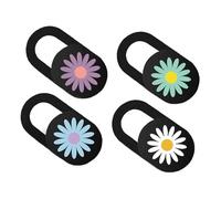 MUELODSIC Cache Webcam pour Ordinateur Portable en Abs Ultra Fin, Protection Vie Privée Motif Pétales de Tournesol, Lot de 4 Pièces Multicolores, Facile à Glisser