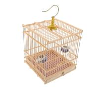 MUELODSIC Cage à Oiseaux Rectangulaire Renforcée par Carbonisation Durable et Stable Habitat Naturel pour Perruches Chardonnerets et Oiseaux Exotiques Intérieur et Balcon Cage avec Plateau