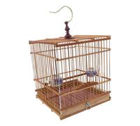 MUELODSIC Cage Oiseaux Bambou Rectangulaire Carbonisée Violet pour Chardonnerets Habitat Naturel Solide Intérieur Et Balcon