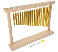 MUELODSIC Carillon Éolien Pédagogique en Cuivre Massif 20 Tons Baguette de Percussion Incluse Instrument Professionnel D’Accompagnement Sonore Finition Dorée pour Usage Éducatif et