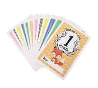 MUELODSIC Cartes Mensuelles Pour Bébé Animaux, Kit 12 Pièces, Double Face, Papier Solide, Accessoire Photo Naissance, Suivi Croissance Bébé, Présent Naissance Pratique