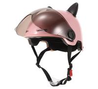 MUELODSIC Casque de vélo électrique avec Sangle de réglage, Oreilles de Chat, ABS, Unisex Design, pour Hommes et Femmes, Outdoor Riding en été