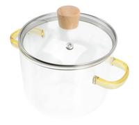 MUELODSIC Casserole Verre Transparent avec Couvercle et Poignées Ergonomiques Faitout pour Cuisson Claire pour Soupe Ragoût et Braisé Adapté à Feu Direct Usage Familial Quotidien