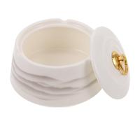 MUELODSIC Cendrier en Porcelaine Blanche avec Couvercle Anti-Odeur et Coupe-Vent Petit Format pour Bureau Salon de Thé ou Terrasse Extérieure Cendrier pour Fumeurs Pratique et