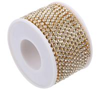 MUELODSIC Chaîne à Maillons en Strass 3 MM Or Électrolytique 10 Mètres Rouleau Chaîne Décorative pour Vêtements DIY Accessoire de Couture pour Robe de Mariée Paquet et Décoration de