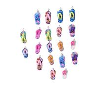 MUELODSIC Charms en Argile Breloques Tongs 20 Pièces Multicolores DIY Bijoux Accessoires Garçon et Filles Adultes Décoration Suspendue Artisanat Fêtes Créatives Couleur Aléatoire