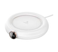 MUELODSIC Chauffe-Tasse USB avec Affichage Numérique Tapis Chauffant pour Mug Chauffage Uniforme et Maintien de Température pour Café Thé Lait Compatible Ordinateur Bank Blanc