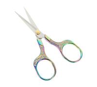 MUELODSIC Ciseaux à Broder Portables en Acier Inoxydable, Motif Fleur de Prunier, Couleur Titane Arc-en-Ciel, pour Ciseaux Point Croix et Activités Couture