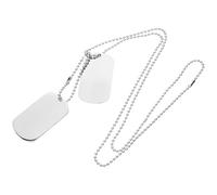MUELODSIC Collier Militaire Homme Double Plaque En Acier Inoxydable Argenté Pendentif Plaque D'identité Pour Présent Masculin Style Urbain Bord Arrondi
