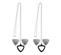 MUELODSIC Collier Porte-plectre en Silicone Pendentif Triangle et 4 Plectres en Acier Inoxydable, Accessoire Stylé pour Guitaristes et Amateurs de Musique en Fête