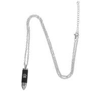 MUELODSIC Collier Urne à Empreinte de Patte pour Cendres, Pendentif Funéraire en Acier Inoxydable Noir, Taille Moyenne, Bijou Commémoratif pour Animaux de Compagnie, Adapté à Chiens et Hommes/Femmes