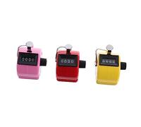 MUELODSIC Compteur à 4 Chiffres Portable en Plastique, Facile à Utiliser, Pack de 3 Pièces, Compteur Manuel Pratique Sport Comptage Précis Couleur Aléatoire