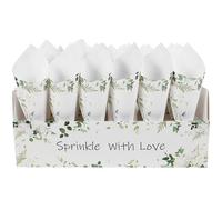 MUELODSIC Cônes de Pétales pour Mariage Boîte à Confettis en Papier Kraft, Ensemble de 30 Cônes et Plateau à Confettis pour Décoration de Cérémonie