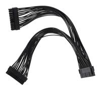 MUELODSIC Cordon d'alimentation 24 Broches Double Synchronisé pour Alimentation ATX, Répartiteur Électrique pour Pc, Usage Informatique, Compatible 3,3v-12v, Noir,