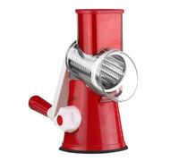 MUELODSIC Coupe-légumes Multifonction Rotatif à Manivelle avec Base Ventouse Trancheur et Râpe pour Pommes de Terre Carottes Concombres Outil de Cuisine Pratique et Facile à Nettoyer Rouge