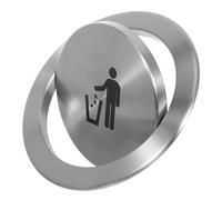 MUELODSIC Couvercle de Poubelle Encastré en Acier Inoxydable Petit Format Rond 178-195 MM Clapet Pivotant Anti-Déchets Couvercle à Œillet Amovible Cuisine et Salle de Bains Installation