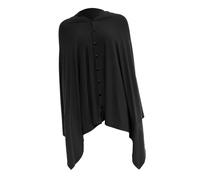 MUELODSIC Couverture Allaitement Coton avec Bouton Écharpe Multifonction Respirante Protection Discrète pour Nourrisson Toutes Saisons Noire Unie