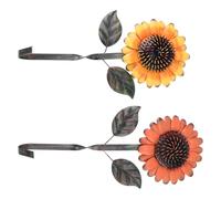 MUELODSIC Crochet Mural Décoratif Tournesol en Fer Rétro Robuste, Lot de 2 Pièces, pour Entrée Cuisine, Décoration Murale Extérieure et Intérieure